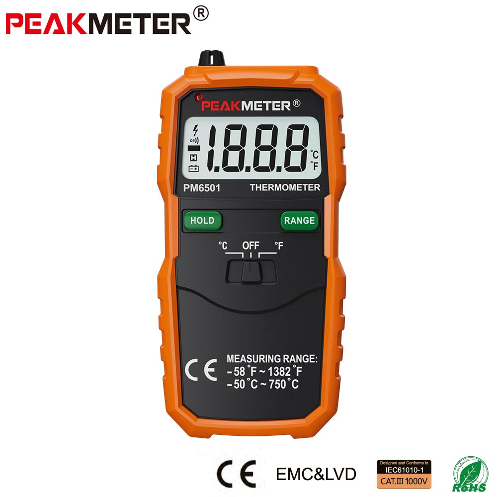 PEAKMETER PM6501 LCD ÷  µ, K Ÿ  Termometro,  Ȧ 
